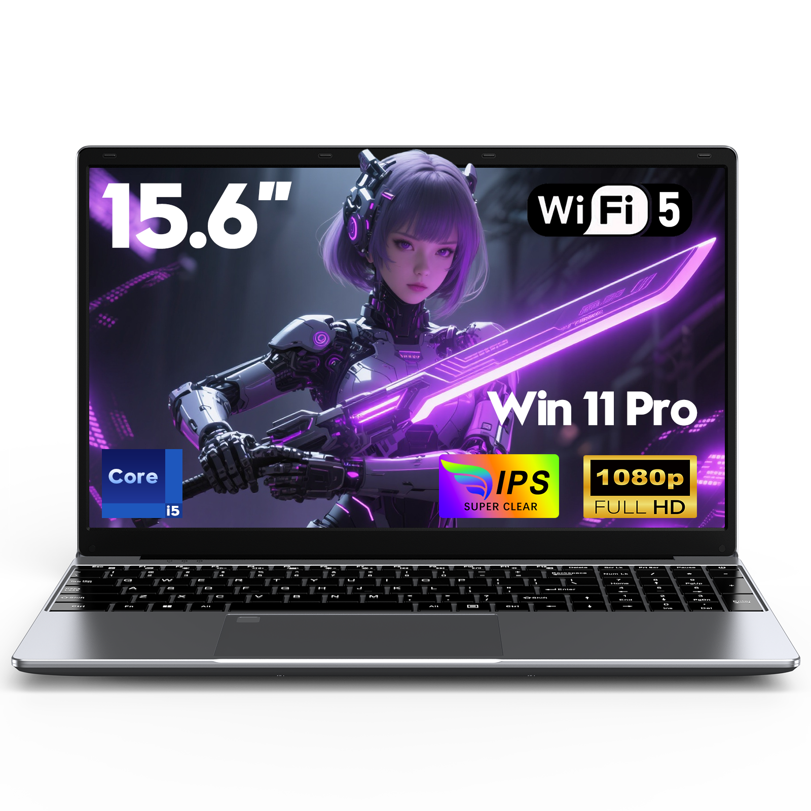 Chheart 15.6" Portable PC Laptop,Core i5 6200U up to 2.8GHz,16GB,1TB Ssd,Win 11 Pro,TF Card,Backlit Keyboard for Student & Business,Office 365
