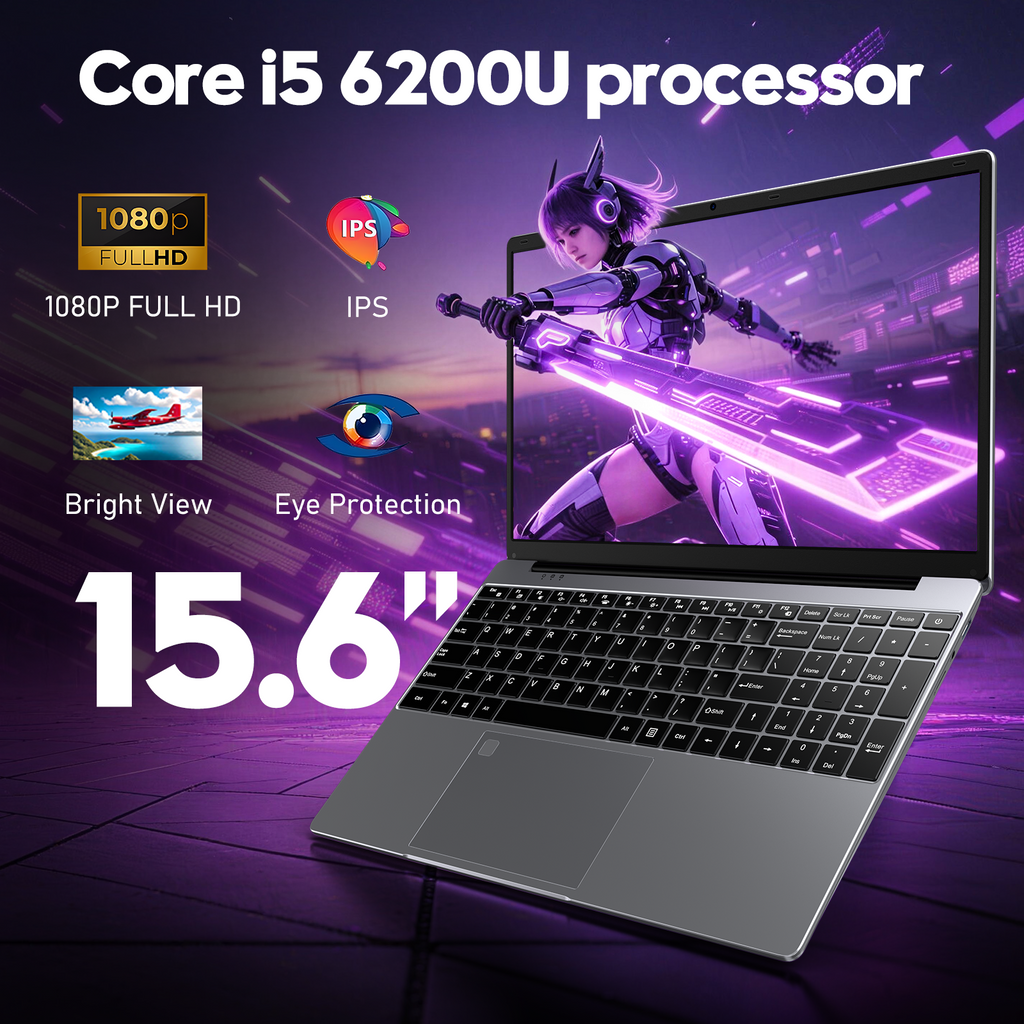Chheart 15.6" Portable PC Laptop,Core i5 6200U up to 2.8GHz,16GB,1TB Ssd,Win 11 Pro,TF Card,Backlit Keyboard for Student & Business,Office 365