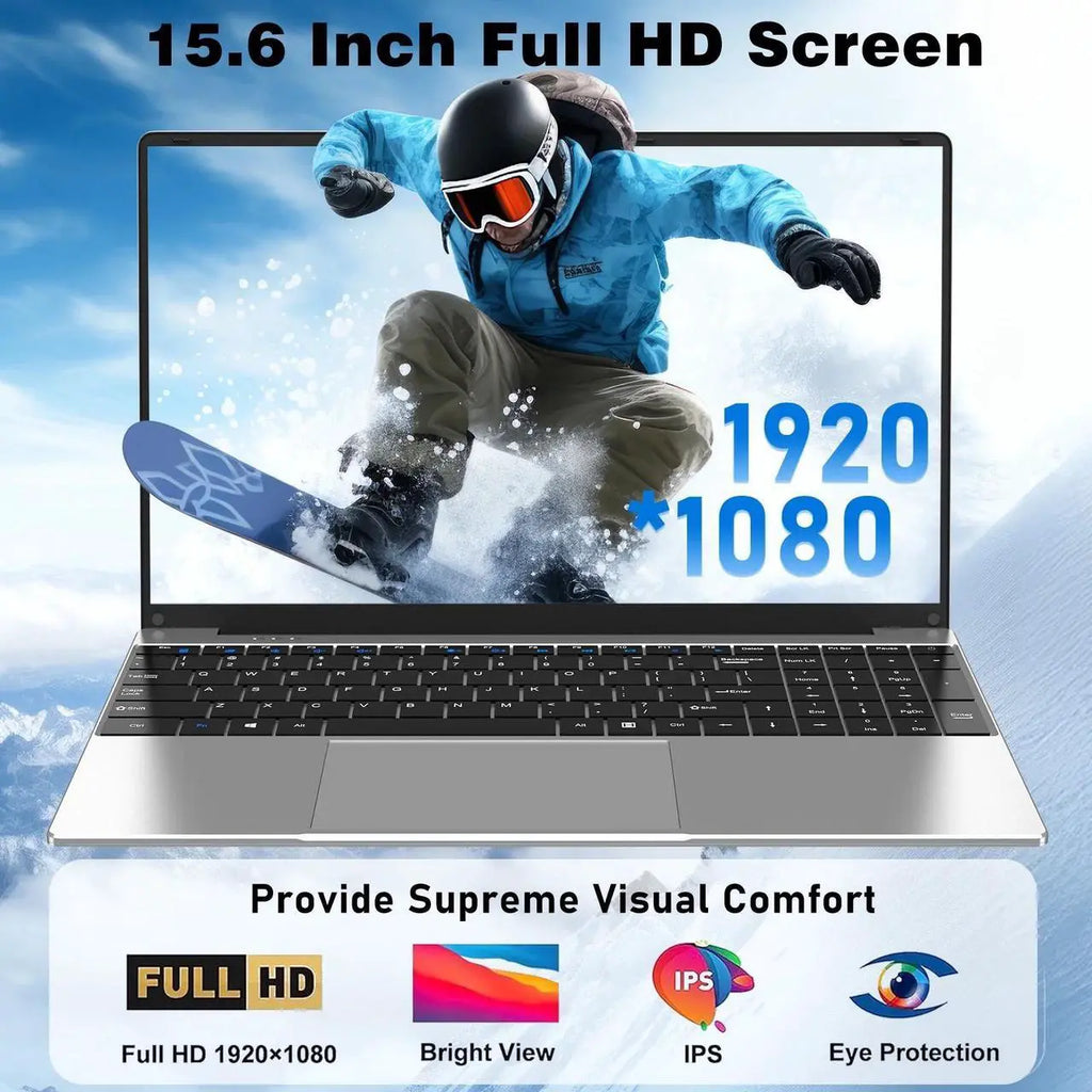 Laptop, Window 11 Pro Laptop Computer 2026, 15.6 Inch Lap Top, 16GB RAM 512GB SSD PC, M3-6Y30 Processor, FHD Display, WIFI5, BT4.2, Webcam, for Business, School, Work, Student, Kids, Gray