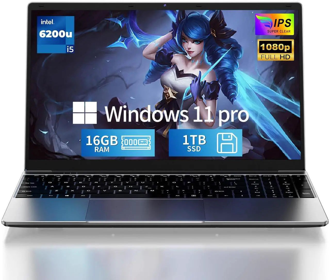 Chheart 2026 Laptop Computer,15.6" FHD IPS,16GB RAM 1TB SSD,Windows 11 Pro,i5-6200U Up to 2.8GHz,Portable Laptop,Business Student Notebook,Backlit Keyboard,WiFi,BT 4.2,Mini HDMI,TF Card